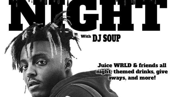 Flyer for Juice Wrld night at flask lounge in portland maine.